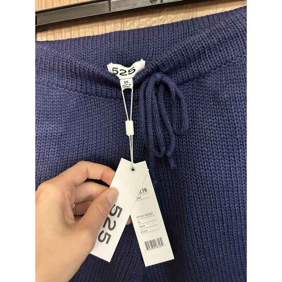 NWT 525 America Born In Bklyn Knit Shorts Indigo Size XS Beachy High Waist Comfy - Picture 3 of 5